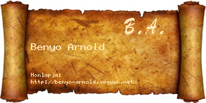 Benyo Arnold névjegykártya